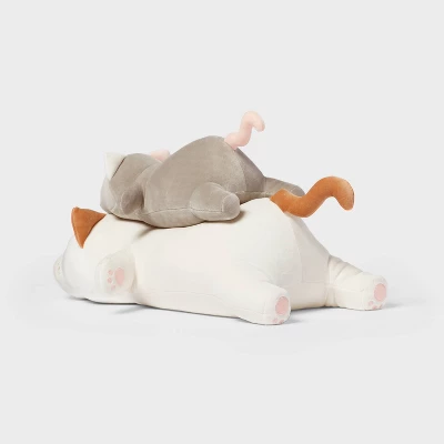 Cat And Baby Weighted Plush Kids' Throw Pillow Cream - Pillowfort™ 2 Cat And Baby Weighted Plush Kids' Throw Pillow Cream - Pillowfort™ - Image 2
