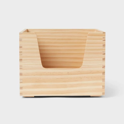 Stackable Kids' Wood Storage Bin Natural - Pillowfort™ 4 Stackable Kids' Wood Storage Bin Natural - Pillowfort™ - Image 4