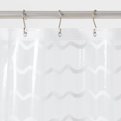 Kids' Wave Printed Shower Liner Clear - Pillowfort™ 2 Kids' Wave Printed Shower Liner Clear - Pillowfort™ - Image 2