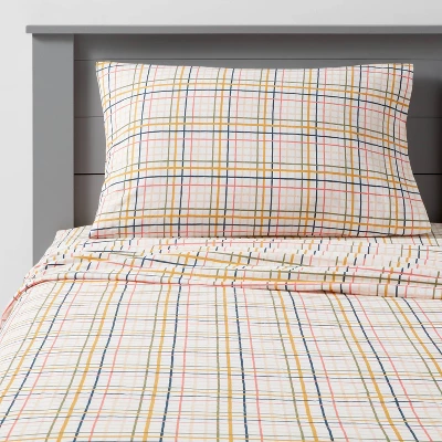 Plaid Print Cotton Kids' Sheet Set - Pillowfort™ 5 Plaid Print Cotton Kids' Sheet Set - Pillowfort™ - Image 5