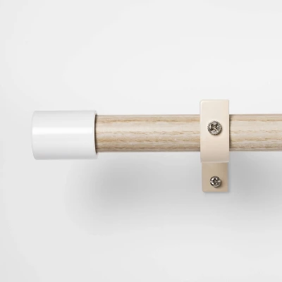 White Finial Kids' Curtain Rod Natural Wood - Pillowfort™ 3 White Finial Kids' Curtain Rod Natural Wood - Pillowfort™ - Image 3