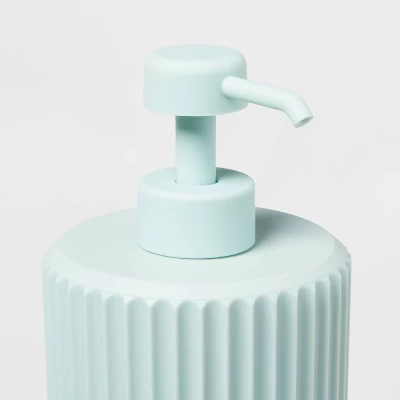 Fluted Kids' Soap Dispenser Teal - Pillowfort™: Plastic Hand Soap Pump For Bathroom, 450ml Capacity 2 Fluted Kids' Soap Dispenser Teal - Pillowfort™: Plastic Hand Soap Pump For Bathroom, 450ml Capacity - Image 2