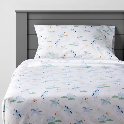 Unicorn Microfiber Kids' Sheet Set Blue - Pillowfort™ 4 Unicorn Microfiber Kids' Sheet Set Blue - Pillowfort™ - Image 4