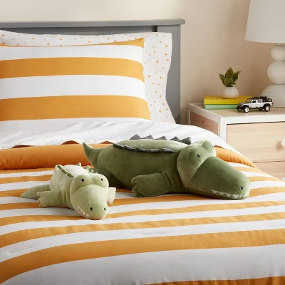 Alligator And Baby Weighted Plush Kids' Throw Pillow Green - Pillowfort™ 1 Alligator And Baby Weighted Plush Kids' Throw Pillow Green - Pillowfort™