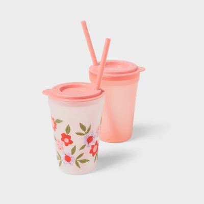 Kids' 18pc Plastic Drinkware Set Peach/Melon - Pillowfort™ 3 Kids' 18pc Plastic Drinkware Set Peach/Melon - Pillowfort™ - Image 3