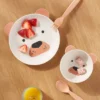 Kids' 2pc Bamboo And Melamine Bear Dinnerware Set Light Brown - Pillowfort™