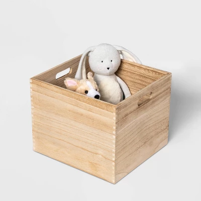Large Wood Milk Crate Toy Kids' Storage Bin - Pillowfort™ 2 Large Wood Milk Crate Toy Kids' Storage Bin - Pillowfort™ - Image 2