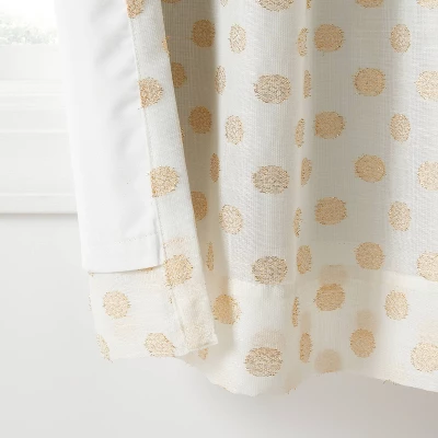 42"W X 84"L Clipped Dotted Kids' Blackout Window Curtain Panel Metallic Gold - Pillowfort™ 3 42"W X 84"L Clipped Dotted Kids' Blackout Window Curtain Panel Metallic Gold - Pillowfort™ - Image 3