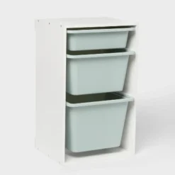 Multi-Bin Kids' Storage Smoke Green - Pillowfort™: Toy Storage Rack, 3 Shelves, 30% Recycled Plastic -Baby House GUEST 2507fa2f 1686 4bc4 bded 5c585f6a155b