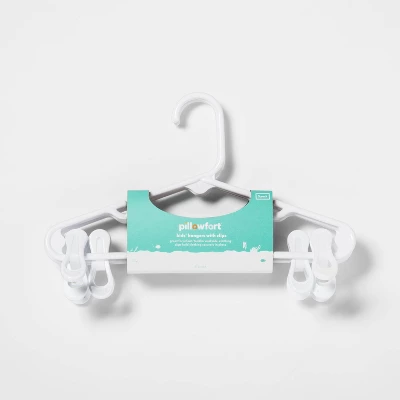 3 Pk White Kids' Hanger With Clips - Pillowfort™ 3 3 Pk White Kids' Hanger With Clips - Pillowfort™ - Image 3