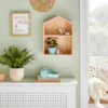 Natural House Kids' Shelf Pink - Pillowfort™: Wooden House Shaped Wall Shelf With Mounting Hardware