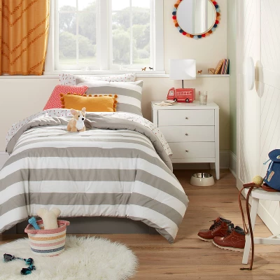 Rugby Striped Kids' Comforter Set - Pillowfort™ 1 Rugby Striped Kids' Comforter Set - Pillowfort™