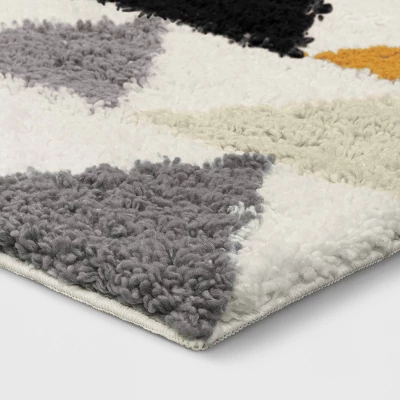 5'x7' Triangles Shag Kids' Rug Black/Cream - Pillowfort™ 2 5'x7' Triangles Shag Kids' Rug Black/Cream - Pillowfort™ - Image 2