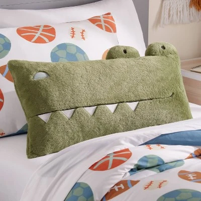 Alligator Kids' Decorative Bed Pillow - Pillowfort™ 1 Alligator Kids' Decorative Bed Pillow - Pillowfort™