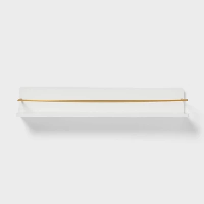 Kids' Wall Shelf White With Gold - Pillowfort™: Floating Decorative MDF Wall Organizer, 24" Wide 2 Kids' Wall Shelf White With Gold - Pillowfort™: Floating Decorative MDF Wall Organizer, 24" Wide - Image 2