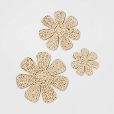 3pc Woven Flower Kids' Wall Décor Set - Pillowfort™ 3 3pc Woven Flower Kids' Wall Décor Set - Pillowfort™ - Image 3