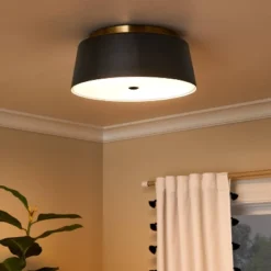 Semi Flushmount Kids' Ceiling Light Black/Gold - Pillowfort™