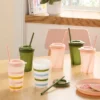 Kids' 18pc Plastic Drinkware Set Coral/Green - Pillowfort™