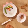 Kids' 2pc Bamboo And Melamine Dino Dinnerware Set Pink - Pillowfort™