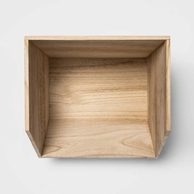 Stackable Wood Kids' Storage Bin Light Brown - Pillowfort™ 3 Stackable Wood Kids' Storage Bin Light Brown - Pillowfort™ - Image 3