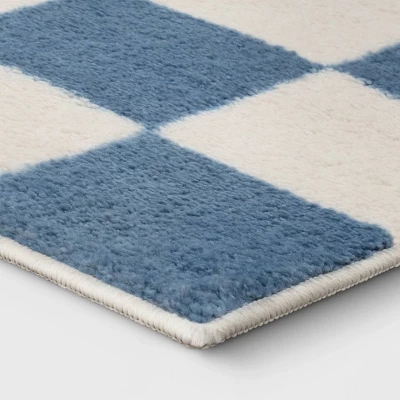 Area Kids' Rug Checker Blue - Pillowfort™ 2 Area Kids' Rug Checker Blue - Pillowfort™ - Image 2