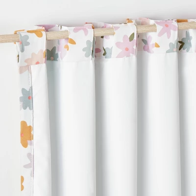 42"W X 84"L All Over Kids' Blackout Window Curtain Panel Floral Print - Pillowfort™ 4 42"W X 84"L All Over Kids' Blackout Window Curtain Panel Floral Print - Pillowfort™ - Image 4