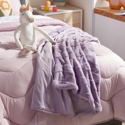 Purple Wave Kids' Plush Throw Blanket - Pillowfort™ 1 Purple Wave Kids' Plush Throw Blanket - Pillowfort™
