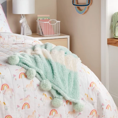 Teddy Bear Striped Kids' Throw Plush - Pillowfort™ 1 Teddy Bear Striped Kids' Throw Plush - Pillowfort™