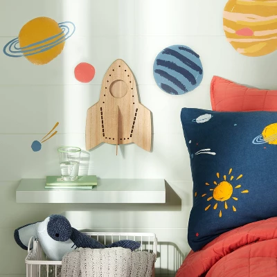 Rocket Wood Lit Kids' Wall Decor - Pillowfort™ 1 Rocket Wood Lit Kids' Wall Decor - Pillowfort™