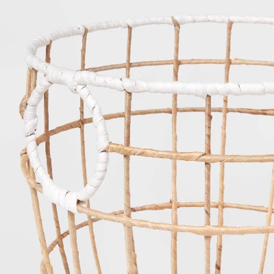 Kids' Woven Basket Natural With White Rim - Pillowfort™ 2 Kids' Woven Basket Natural With White Rim - Pillowfort™ - Image 2