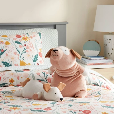 Dog And Baby Weighted Plush Kids' Throw Pillow Brown - Pillowfort™ 1 Dog And Baby Weighted Plush Kids' Throw Pillow Brown - Pillowfort™