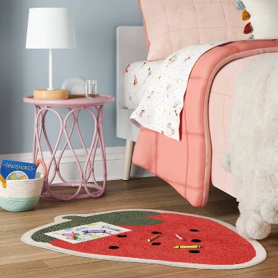 Strawberry Shaped Kids' Accent Rug - Pillowfort™ 1 Strawberry Shaped Kids' Accent Rug - Pillowfort™