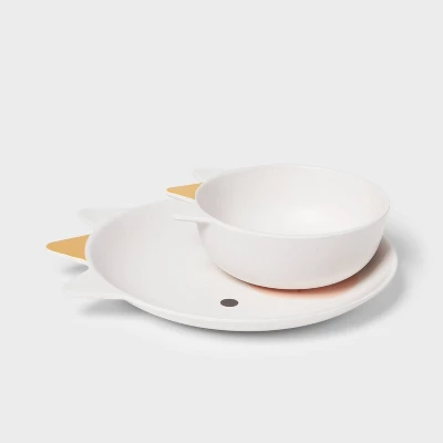 Kids' 2pc Bamboo And Melamine Unicorn Dinnerware Set White - Pillowfort™: Kids Plates & Bowls, Animal Theme 2 Kids' 2pc Bamboo And Melamine Unicorn Dinnerware Set White - Pillowfort™: Kids Plates & Bowls, Animal Theme - Image 2