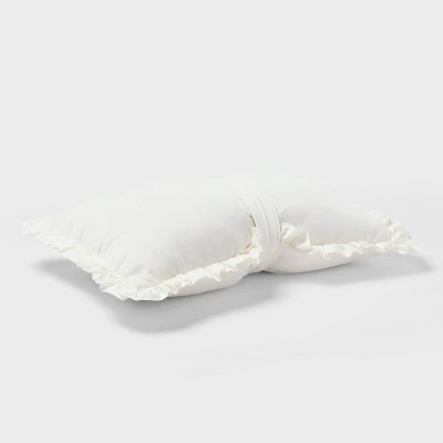 Velvet Bow Kids' Decorative Throw Pillow Cream - Pillowfort™ 2 Velvet Bow Kids' Decorative Throw Pillow Cream - Pillowfort™ - Image 2