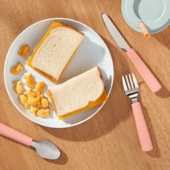 Kids' 3pc Stainless Steel Flatware Set Pink - Pillowfort™: Utensils, Dishwasher-Safe, Modern Design