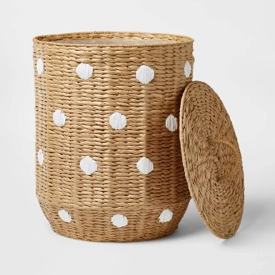 Woven Paper Dot Floor Kids' Hamper Natural - Pillowfort™ 2 Woven Paper Dot Floor Kids' Hamper Natural - Pillowfort™ - Image 2