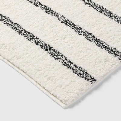 Striped Kids' Bath Rug Black & White - Pillowfort™ 2 Striped Kids' Bath Rug Black & White - Pillowfort™ - Image 2