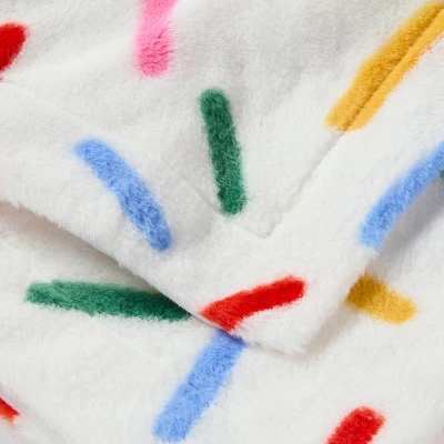 50"x60" Holiday Sprinkles Fuzzy Kids' Throw Blanket White - Pillowfort™ 2 50"x60" Holiday Sprinkles Fuzzy Kids' Throw Blanket White - Pillowfort™ - Image 2