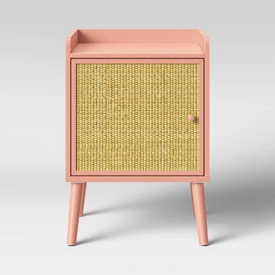 Rattan & Wood Bedside Kids' Cabinet Rose Pink - Pillowfort™ 2 Rattan & Wood Bedside Kids' Cabinet Rose Pink - Pillowfort™ - Image 2