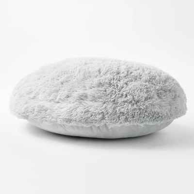 Faux Fur Floor Kids' Pillow Gray - Pillowfort™ 1 Faux Fur Floor Kids' Pillow Gray - Pillowfort™