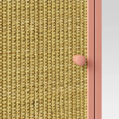 Rattan & Wood Bedside Kids' Cabinet Rose Pink - Pillowfort™ 4 Rattan & Wood Bedside Kids' Cabinet Rose Pink - Pillowfort™ - Image 4