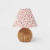 Round Faux Rattan Kids' Lamp With Pleated Floral Shade - Pillowfort™