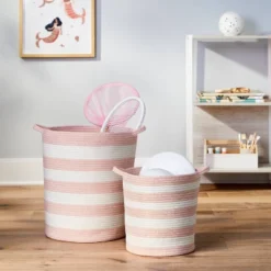 Striped Coiled Kids' Rope Basket - Pillowfort™ 7 Striped Coiled Kids' Rope Basket - Pillowfort™ -Baby House GUEST 78986f3a 45d7 45d0 9225 0dd9d2eb9e06