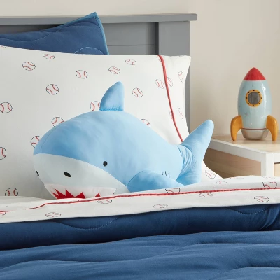 Shark Soothing Weighted Plush Kids' Throw Pillow Blue - Pillowfort™ 1 Shark Soothing Weighted Plush Kids' Throw Pillow Blue - Pillowfort™