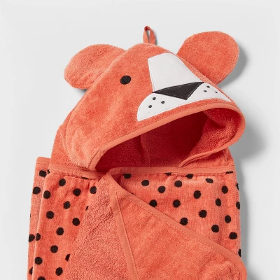 25"x50" Cheetah Kids' Hooded Towel Orange - Pillowfort™ 2 25"x50" Cheetah Kids' Hooded Towel Orange - Pillowfort™ - Image 2