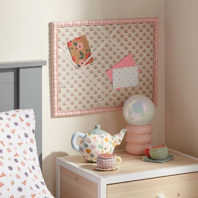 Pink Framed Fabric Kids' Photo Memo Board - Pillowfort™ 1 Pink Framed Fabric Kids' Photo Memo Board - Pillowfort™