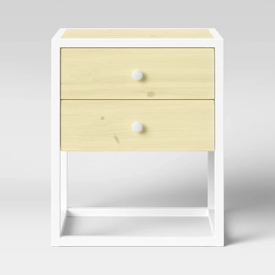 Wood Kids' Nightstand Knock Down White/Natural - Pillowfort™ 2 Wood Kids' Nightstand Knock Down White/Natural - Pillowfort™ - Image 2