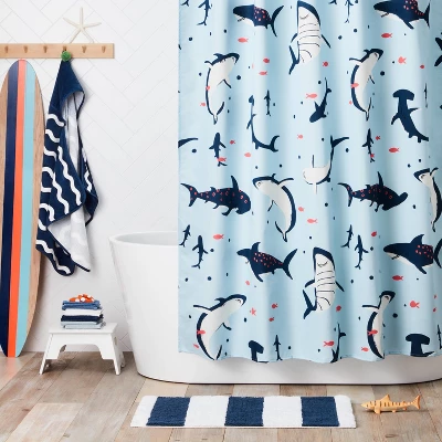 Shark Kids' Shower Curtain - Pillowfort™ 1 Shark Kids' Shower Curtain - Pillowfort™