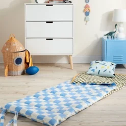 Blue Checkered Kids' Sleeping Bag - Pillowfort™