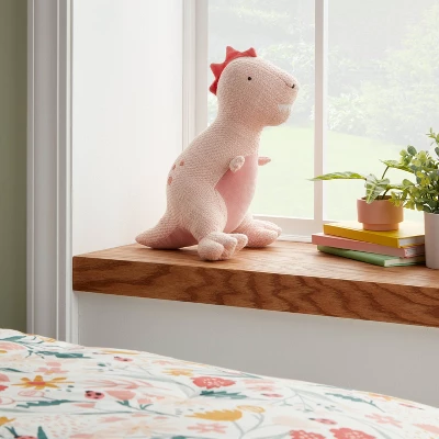 Dinosaur Figural Kids' Pillow Pink - Pillowfort™ 1 Dinosaur Figural Kids' Pillow Pink - Pillowfort™